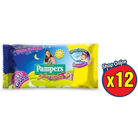 14 PAMPERS SALVIETTE UMIDIFICATE BAMBINI SOLELUNA CON ESTRATTI DI CAMOMILLA 40PZ