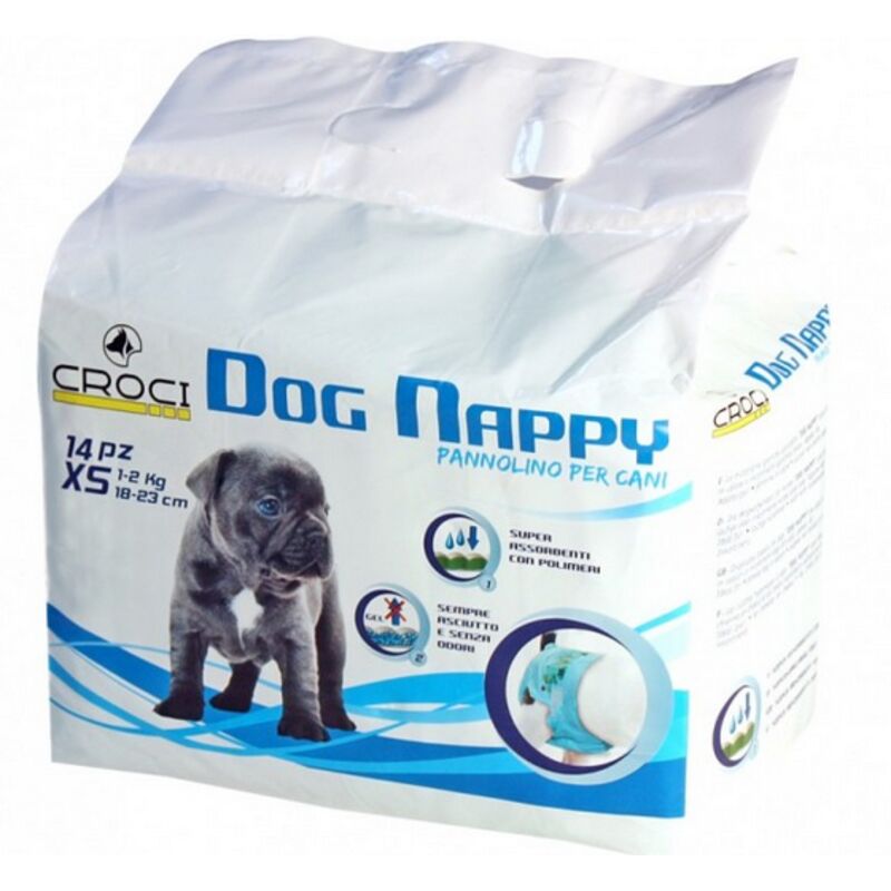 84 Pannolini Igienici Per Cani Dog Nappy Xs 28 35 Cm 6 Pacchi Da 14...