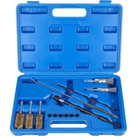 14 PCS Kit de Nettoyage de Compartiment D’injecteur, Kit de Nettoyage pour Injecteur,Nettoyeur de Siège et D'arbre D'injecteur,Outil de Nettoyage des Injecteurs avec Fil D'acier et Brosses en Nylon