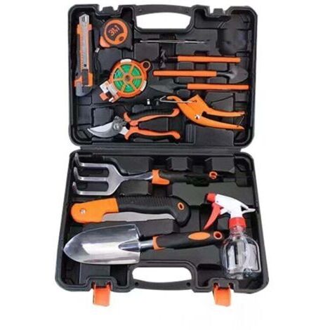 14 Pcs kit outils du jardinier Jardinage en Acier Inoxydable avec Poignée Antidérapante, kit outils de jardinage pour Cultiver des Légumes et des Fleurs..
