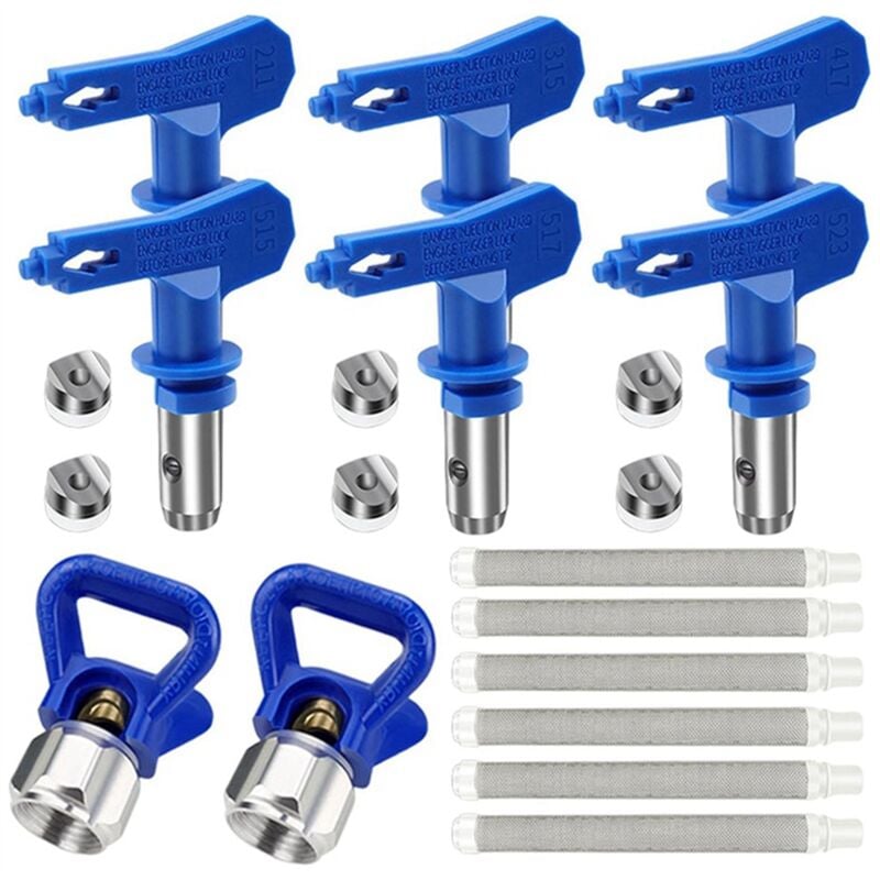 Image of Tlily - 14 Pcs Tipps Reversible Airless Farbe Sprayer Düse Spitze Schutz mit 6Pcs