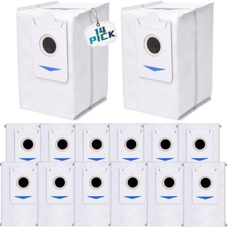 14 pezzi Sacchetti antipolvere di ricambio applicabili per robot aspirapolvere Ecovacs X2/X2 Pro/X2 Omni, sacchetti di ricambio monouso di grande capacità da 3 litri