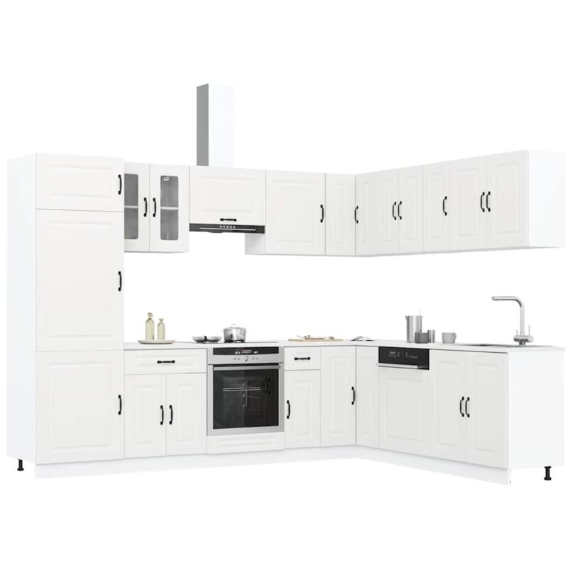 Vidaxl - 14 Piece Kitchen Cabinet Set Kalmar White Engineered Wood