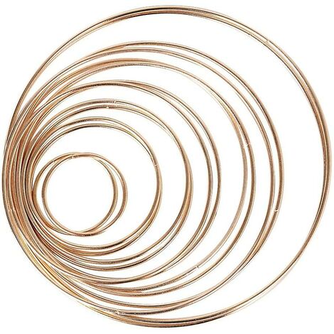14 pièces 7 tailles anneaux métalliques anneau filaire anneaux de métal cerceaux