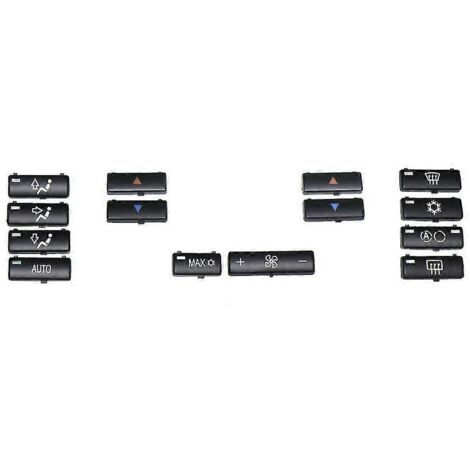 14 pièces de caches pour boutons de commande de climatisation automobile pour X5 E53 1999-2006 E39 1996-2002 64116915812 Noir