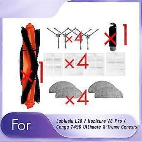 14 pièces de rechange pour robot aspirateur L20 / V8 Pro / 7490 Ultimate X-Treme