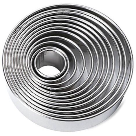 14 Pièces Emporte-Pièces Ronds pour Biscuits, Donuts et Pâtisseries - Moules à Pâtisserie