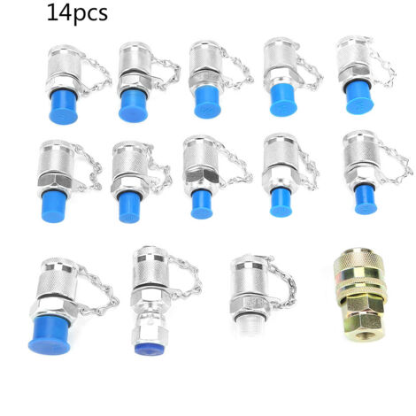 14 pièces Kit d'Adaptateurs de Test de Pression Hydraulique pour Systèmes Hydrauliques