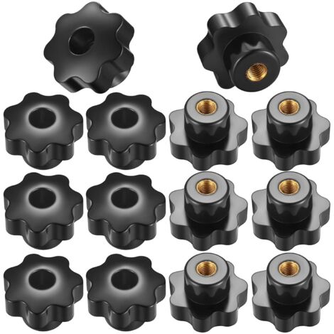 14 Pieces M8 Knurled Thread Clamping Knob, Star-Shaped Knobs with Internal Thread for Mechanical Devices and Instruments