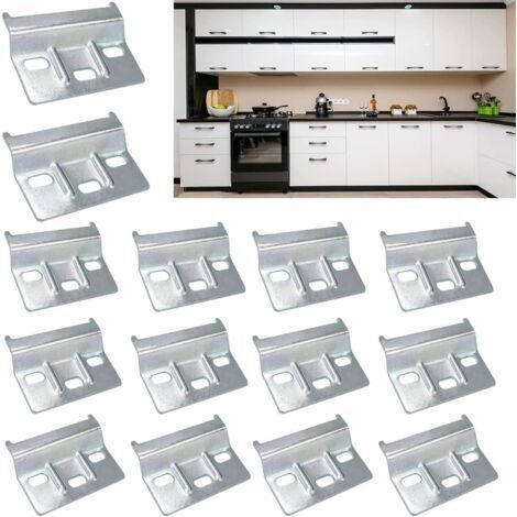 14 Pièces Rail De Suspensio Pièce De Suspension D'armoire Plaque Support Mural Connecteur De Meuble Cintres Pour Plaque Murale En Acier Pour Armoire Penderie Meubles