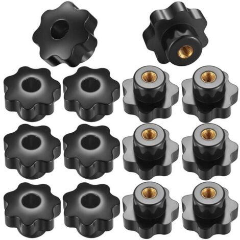 14 piezas M8 Perillas de sujeción con rosca moleteada, Perillas de estrella con rosca interna para dispositivos mecánicos e instrumentos