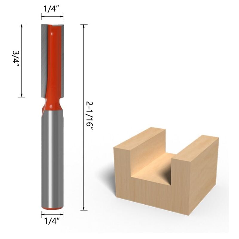 1/4 pouce Fraise carbure droite longue defonceuse queue