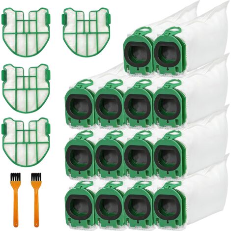 14 Sac Aspirateur, 4 Filtre Moteur, 2 Brosse Nettoyage, Compatible Vorwerk VB100 FP100