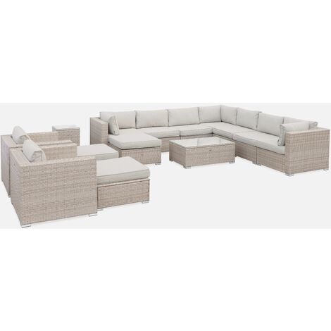 14-seater rattan garden sofa set - Tripoli