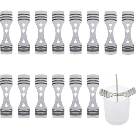 14 soportes para mechas de velas, dispositivo para centrar mechas de velas, dispositivo para centrar mechas de velas, soporte para mechas de velas, dispositivo para centrar mechas de velas para la fab