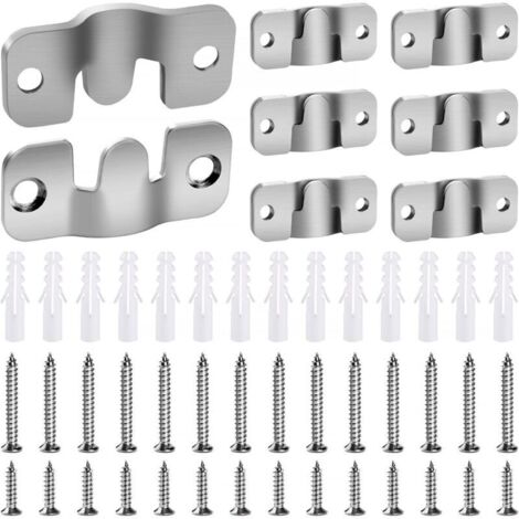14 Stück silberne 44 x 19 mm Einbau-Montagehalterungen, Edelstahl-Wandbefestigungsschlaufe, Einbauhalterungen