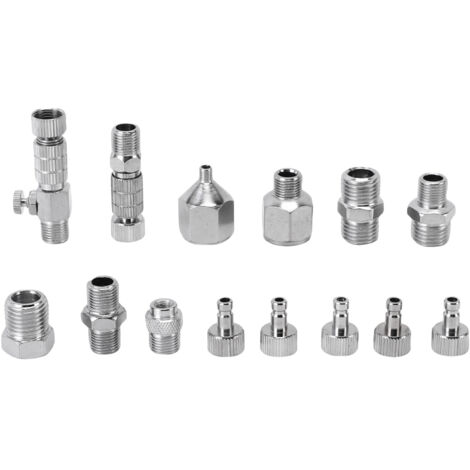 14-teiliges Airbrush-Anschlussset aus Edelstahl, 1/8" und 1/4" Schnellkupplung für Kompressor