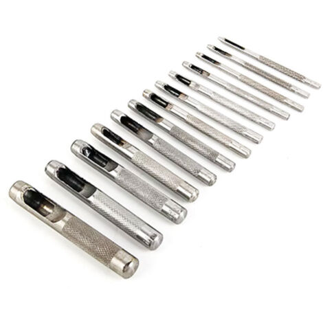 14-teiliges Locherset für Leder, Locher aus Stahl, runde Locher von 1–14 mm, Schneidwerkzeug, Lederlocher