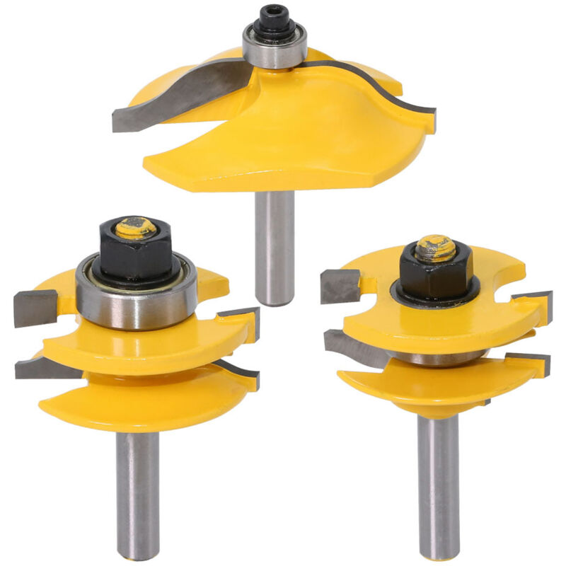 Alovez - 1/4 tige lot de 3 fraises à défoncer, fraise à bois pour outils de oenuiserie