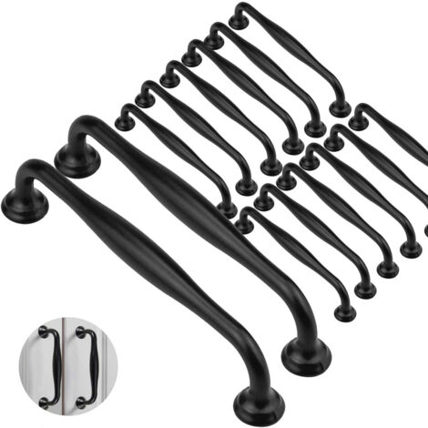 14 tiradores de cocina de 128 mm – Aleación de aluminio – con tornillos – para armarios y cajones