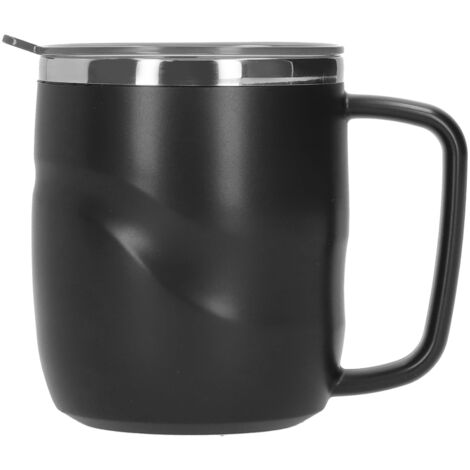 14-Unzen-Kaffeebecher aus Edelstahl mit schwarzem Deckel, ideal für den Heimgebrauch