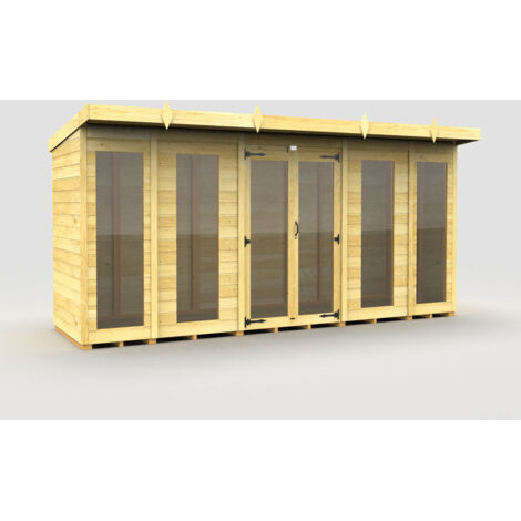 14 x 4 Pent Summer House (Full Height Window)
