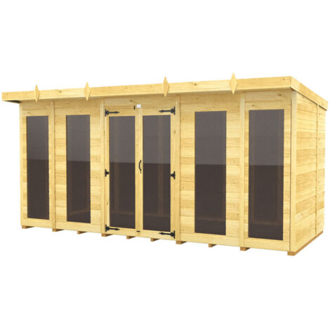 14 x 5 Pent Summer House (Full Height Window)