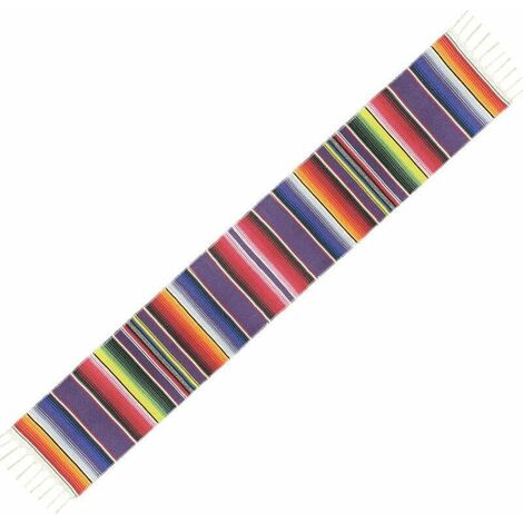 14 x 84 Pouces Chemin de Table Serape Mexicain Décorations de Fête Mexicaines Coloré Rayé Chemin de Table Couverture Mexicaine-HARRY