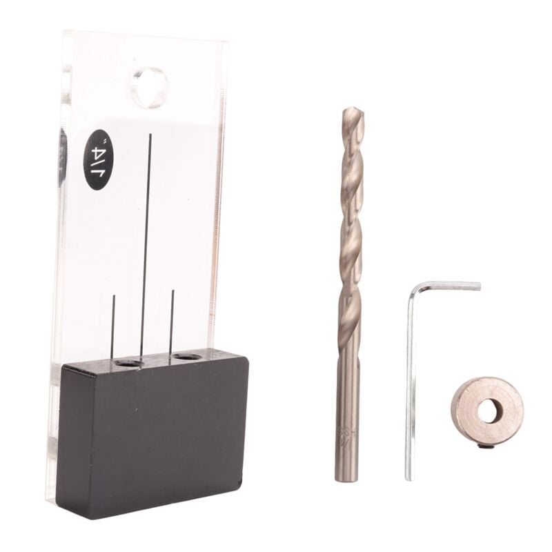 Image of 1/4 Zoll Holzbearbeitung Gerade Loch Stanzen Locator Seite Vertikale Puncher Kit diy Werkzeuge