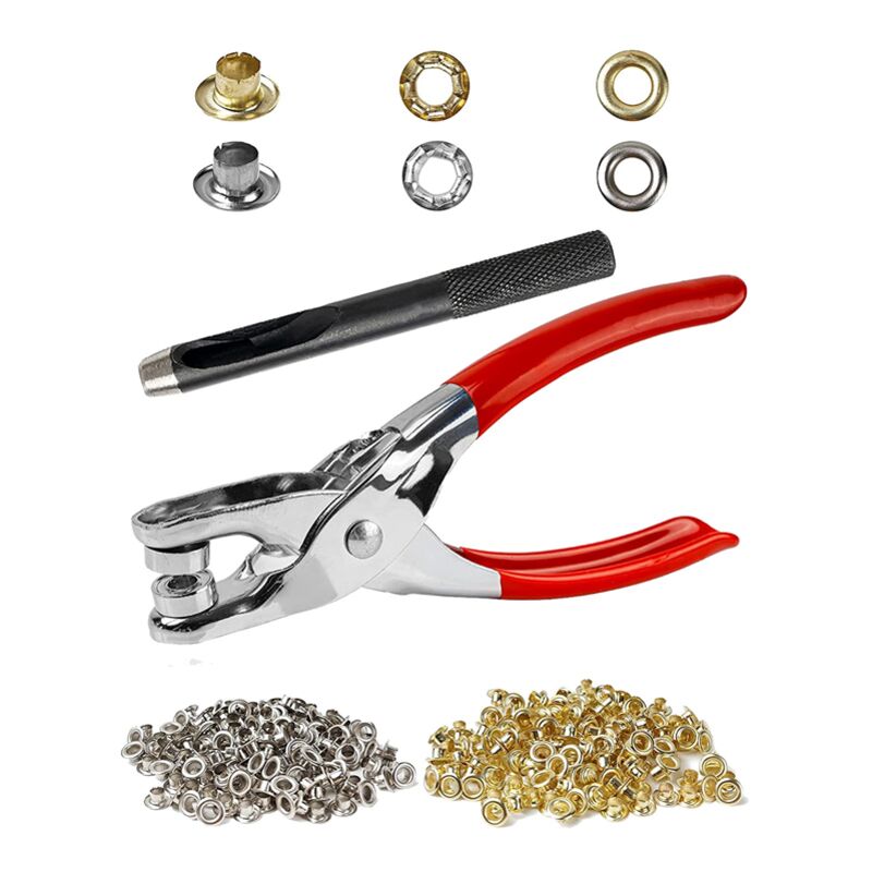 Image of 1/4 Zoll Ösen-Werkzeugsatz 500-teilig, Lochzange für Leder, Ösen und Metall, Leder, Schuhe
