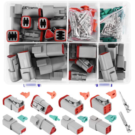 Connecteurs étanches IP68 - Lot De 2 Connecteurs Ronds à 2 Broches Avec Kit D'extraction - Pour Automatisation Industrielle