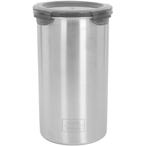 1400 ml Edelstahl-Vorratsdose, luftdichter Behälter mit Sichtfenster für Müsli, Kaffee und Tee