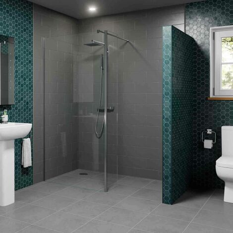 1400 x 900mm Walk In Shower Enclosure 800mm Screen & Return Panel 8mm Tray Waste