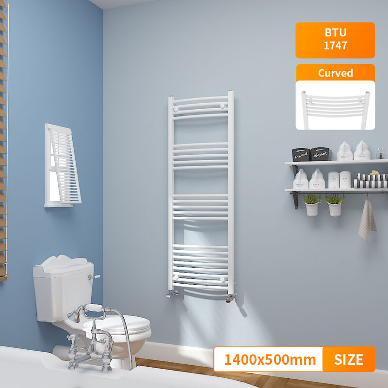 Image of NRG - 1400x500mm White Heated Towel&hellip;