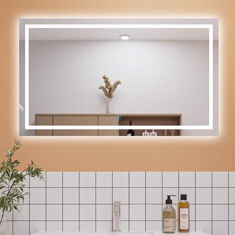 1400x700mm Bathroom Mirror with LED Lights, Anti Fog Touch Sensor Switch Wall Mounted IP44 Waterproof and Dustproof