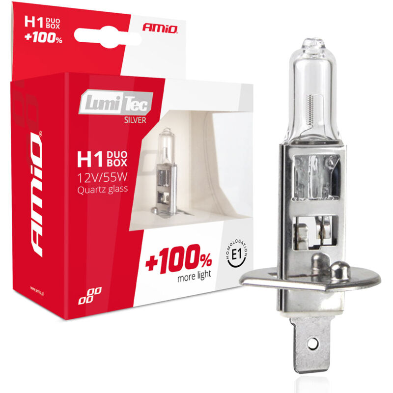 Awelco - Ampoules halogenes H1 12V 55W LumiTec argent +100% duo