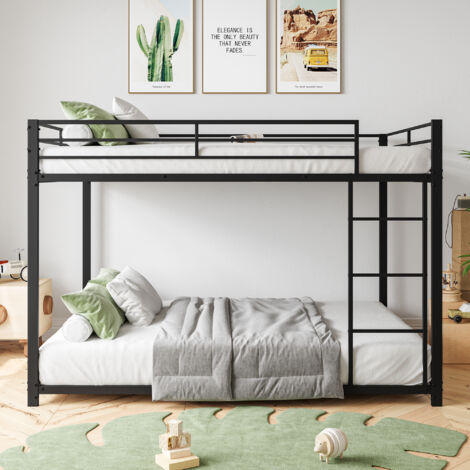 90200 Kinderbetten, Etagenbetten, Eisenbetten, Eisenetagenbetten in klassischer Form, Schwarz OKWISH