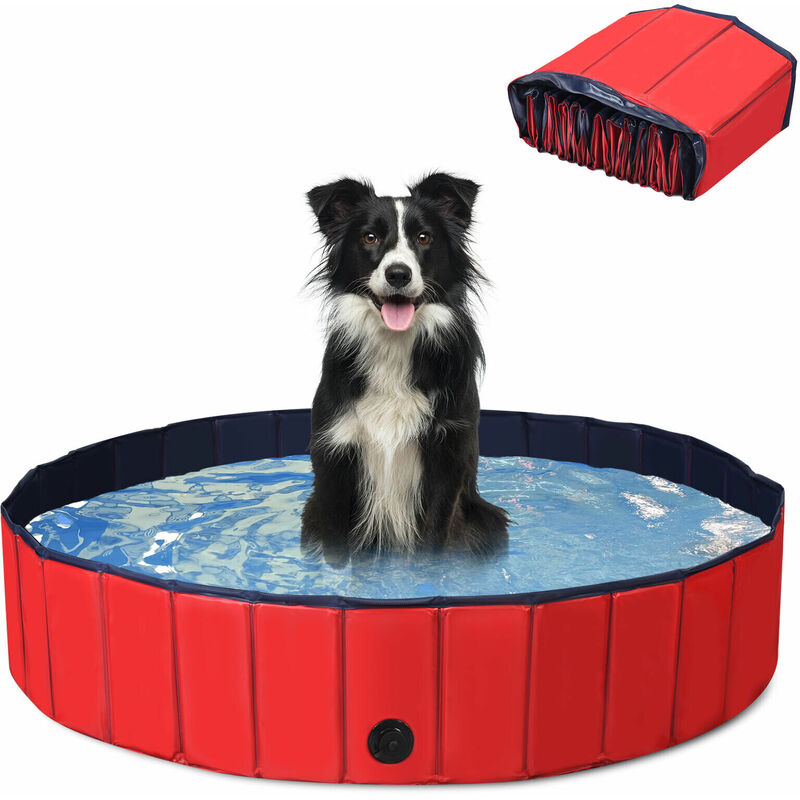 140CM Large Foldable Dog Pet Bath Swimming Pool Portable Paddling Puppy Bathtub