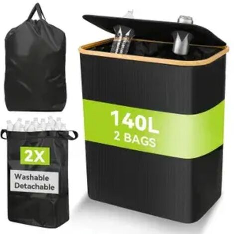 140L Faltbarer Flasche Recyclingbin, enthält 1 wiederverwendbare Innentasche, Recyclingflaschenlagerung, geeignet für Wohnzimmer, im Freien, Büro, Aufbewahrungsbox, Multifunktionale Aufbewahrungsbox,