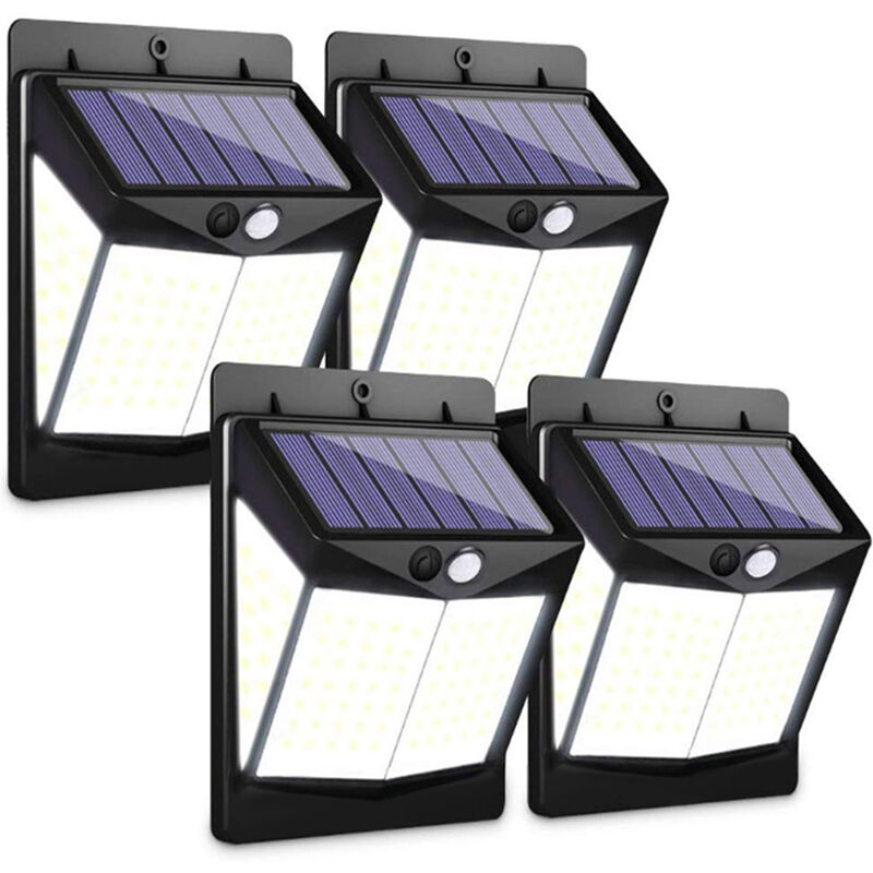 

140LED Luz de pared con energia solar PIR Luces con sensor de movimiento Lampara de jardin impermeable al aire libre Luz de noche 3 modos de luz para