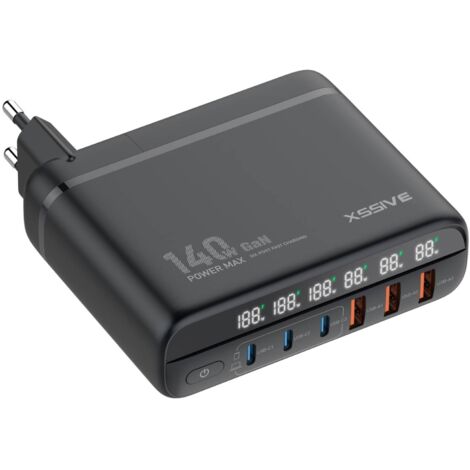 140W GaN Schnellladegerät 3x USB-C und 3x USB-A Anschluss