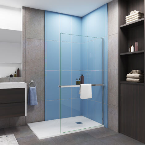 140x200cm Duschwand Walk-In 8mm Nano ESG Klarglas ,mit Integriertem Organizer Ablagebrett & Handtuchhalter