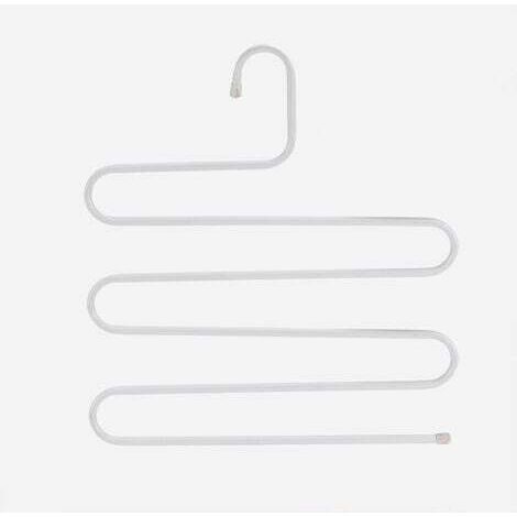 (14,17 x 14,17 pouces, lot de 2, blanc) S-Type en acier inoxydable vêtements pantalons cintres placard rangement organisateur pour pantalons jeans écharpe à suspendre
