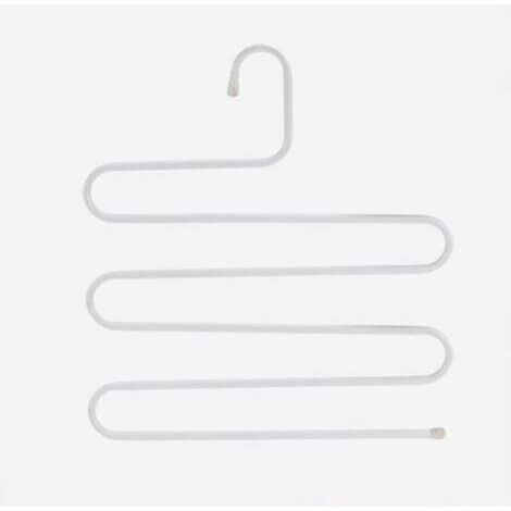 (14,17 x 14,17 pouces, lot de 2, blanc) S-Type en acier inoxydable vêtements pantalons cintres placard rangement organisateur pour pantalons jeans écharpe à suspendre