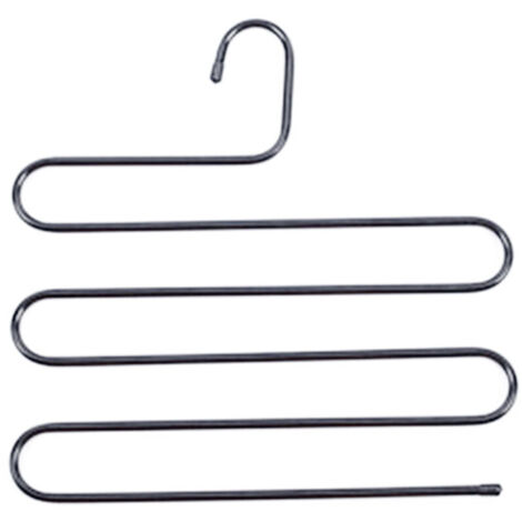 (14,17 x 14,17 pouces, lot de 2, noir) S-Type en acier inoxydable vêtements pantalons cintres placard rangement organisateur pour pantalons jeans écharpe à suspendre