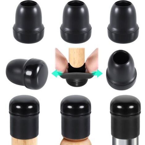 14–20 mm Stuhlbeinkappen mit Teflonunterseite, 24 Stück runde Silikon-Stuhlbeinschoner, Möbelbeinüberzüge, 1-Zoll-Teflonpads für Kratzfestigkeit und Elastizität