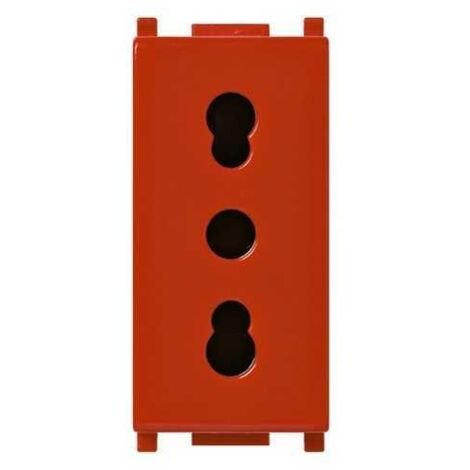 14203.R Enchufe 2P+T 16A P17/11 Rojo Plana