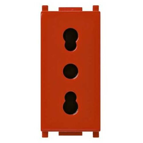 14203.R Presa 2P+T 16A P17/11 Rosso Plana