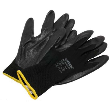 144 Paar Ulith Arbeitshandschuhe Nitril schwarz Cat2 Nylon Strickbund EN388 Gr.9