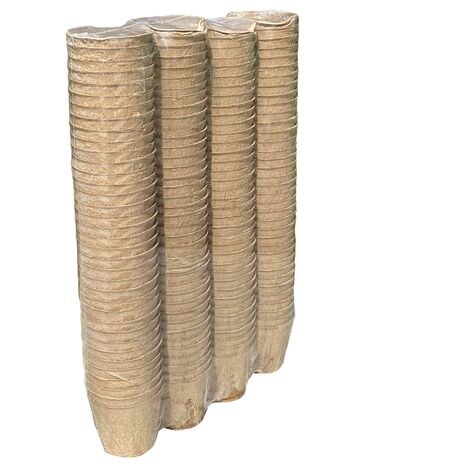 144 x 5cm Eco Round Fibre Biodegradable and Compostable Plant Pots